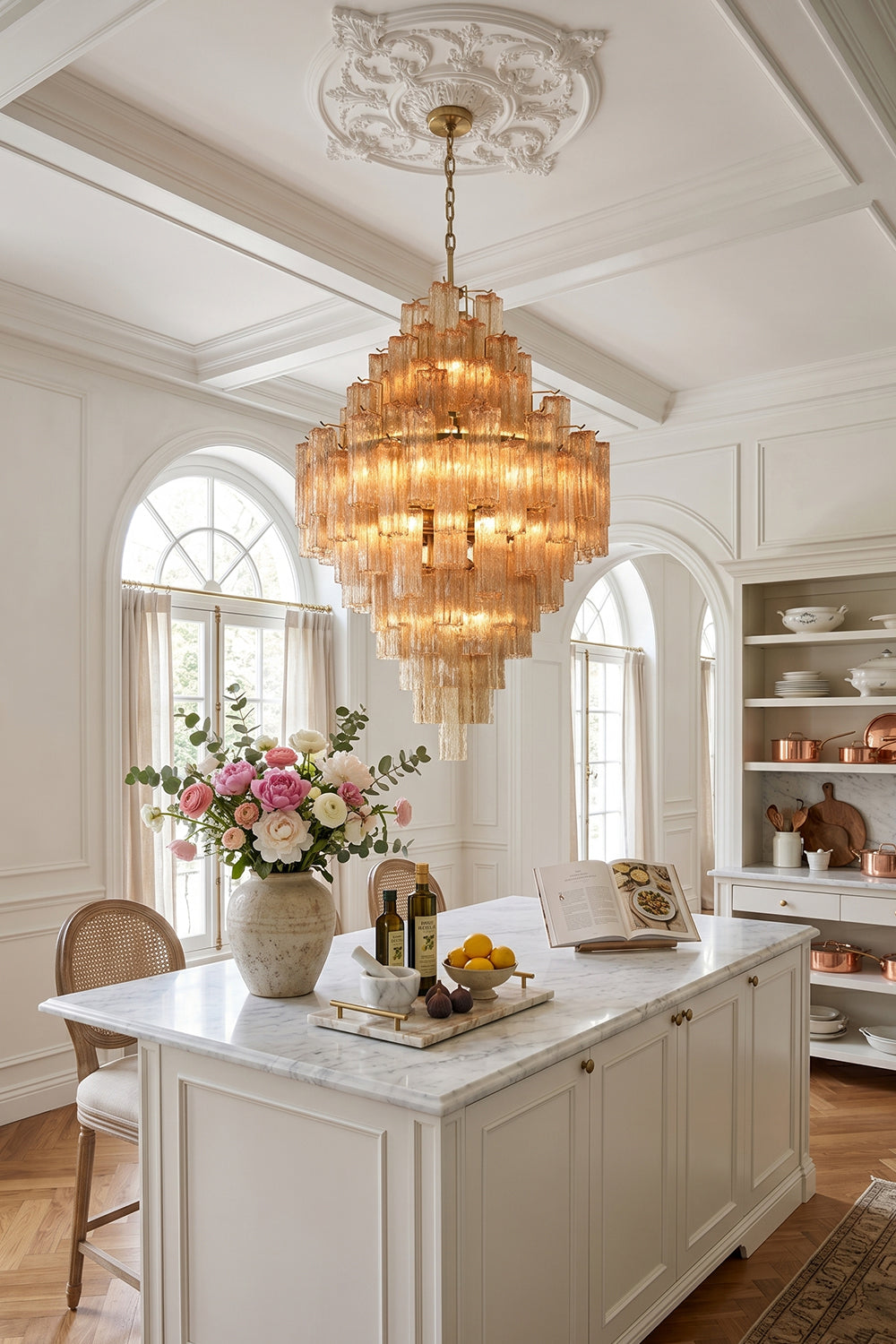 Celestial Glass Cascade Chandelier