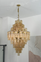 Celestial Glass Cascade Chandelier