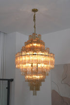 Celestial Glass Cascade Chandelier