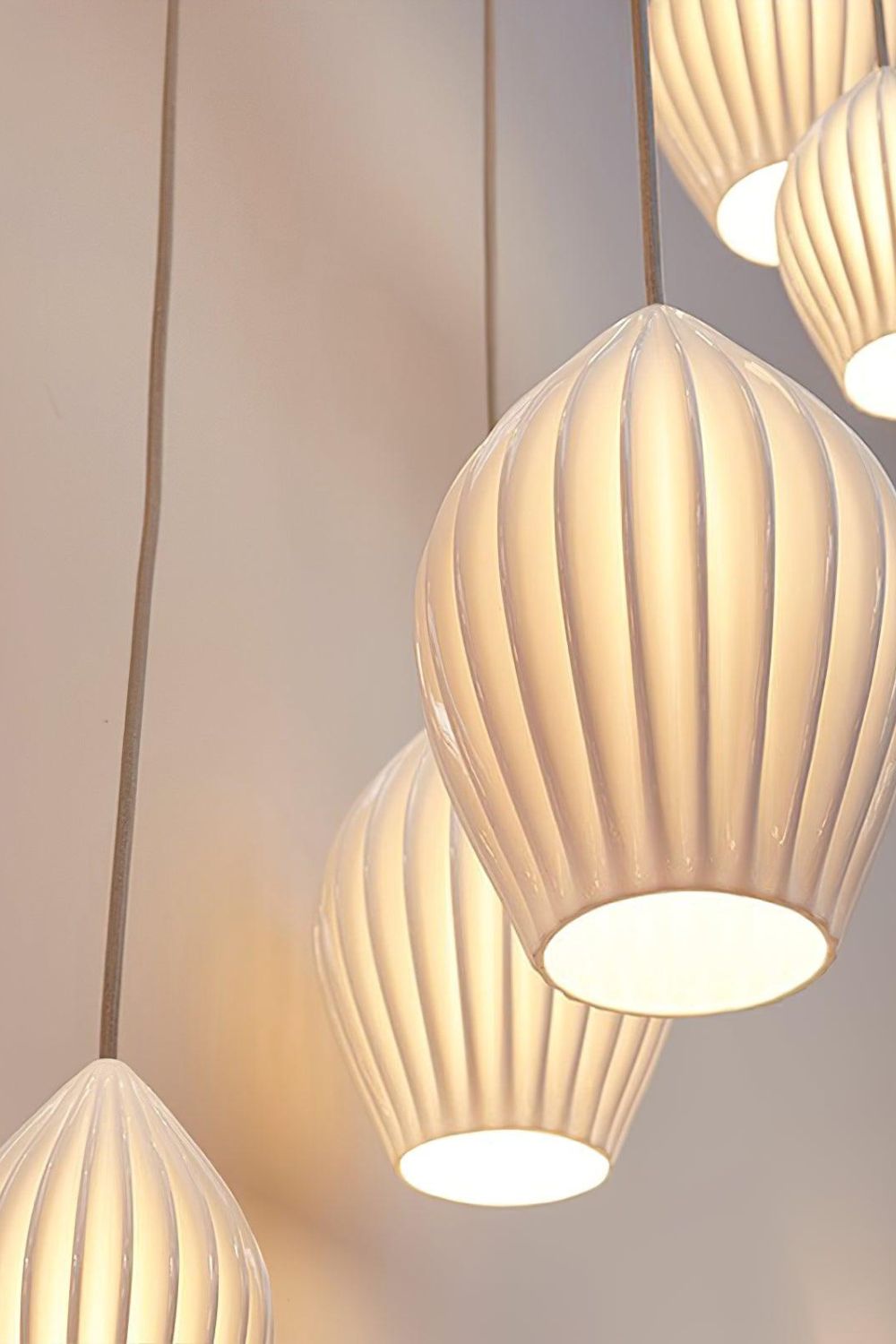 Ceramic Ribbed Pendant light