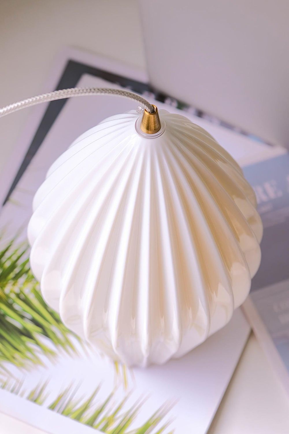 Ceramic Ribbed Pendant light