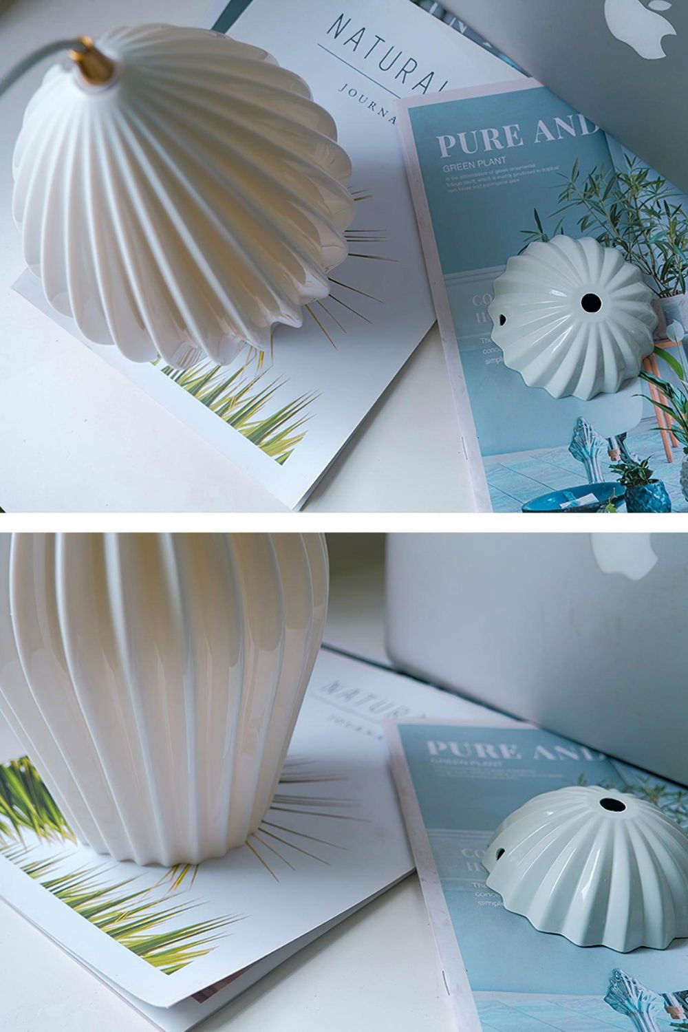 Ceramic Ribbed Pendant light