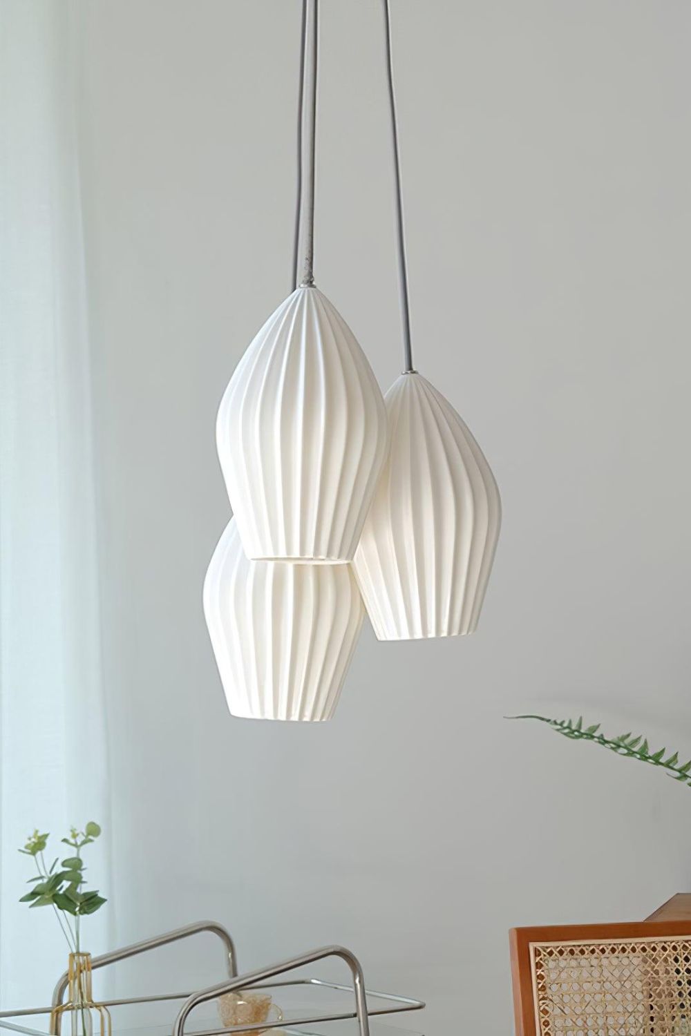 Ceramic Ribbed Pendant light