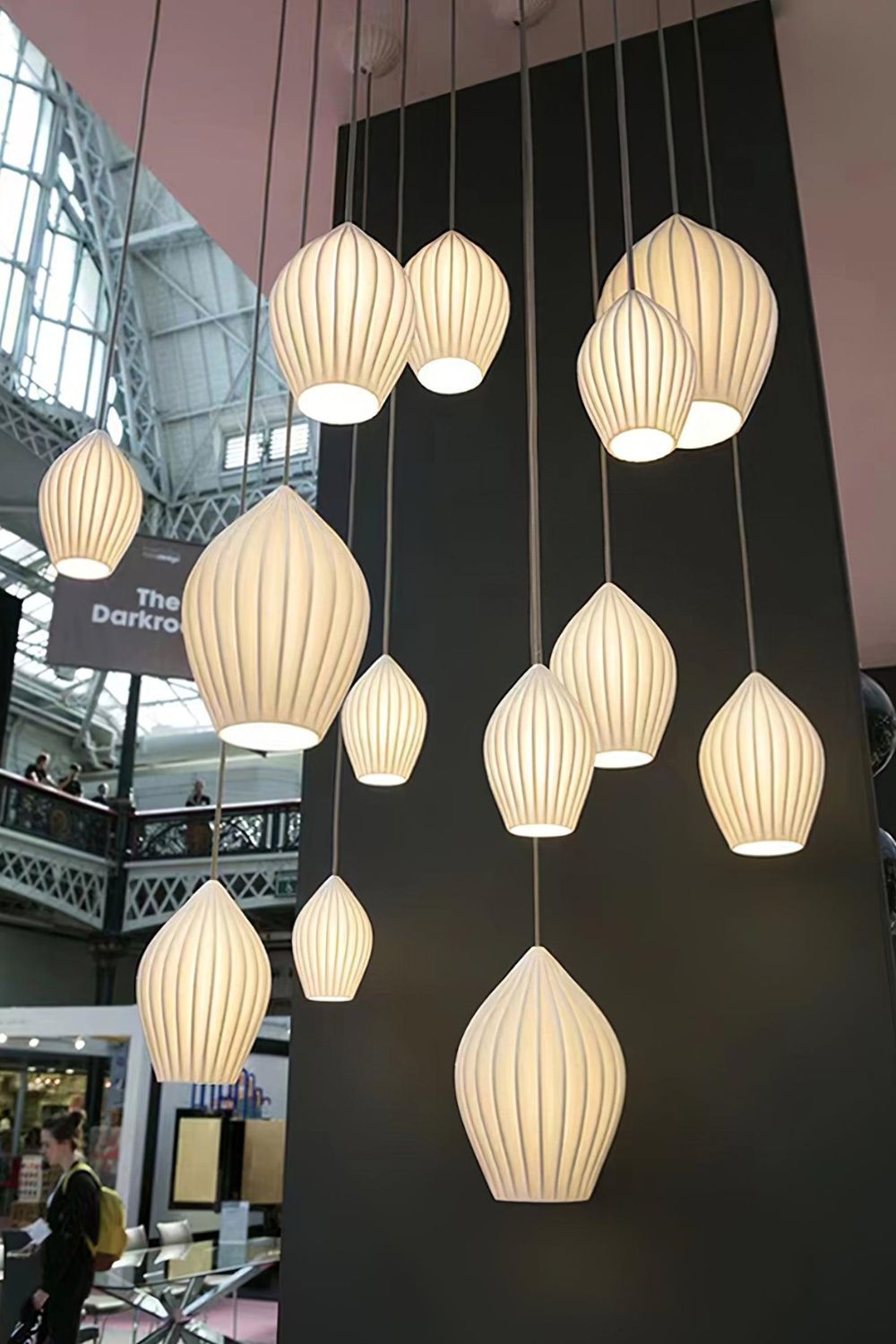 Ceramic Ribbed Pendant light