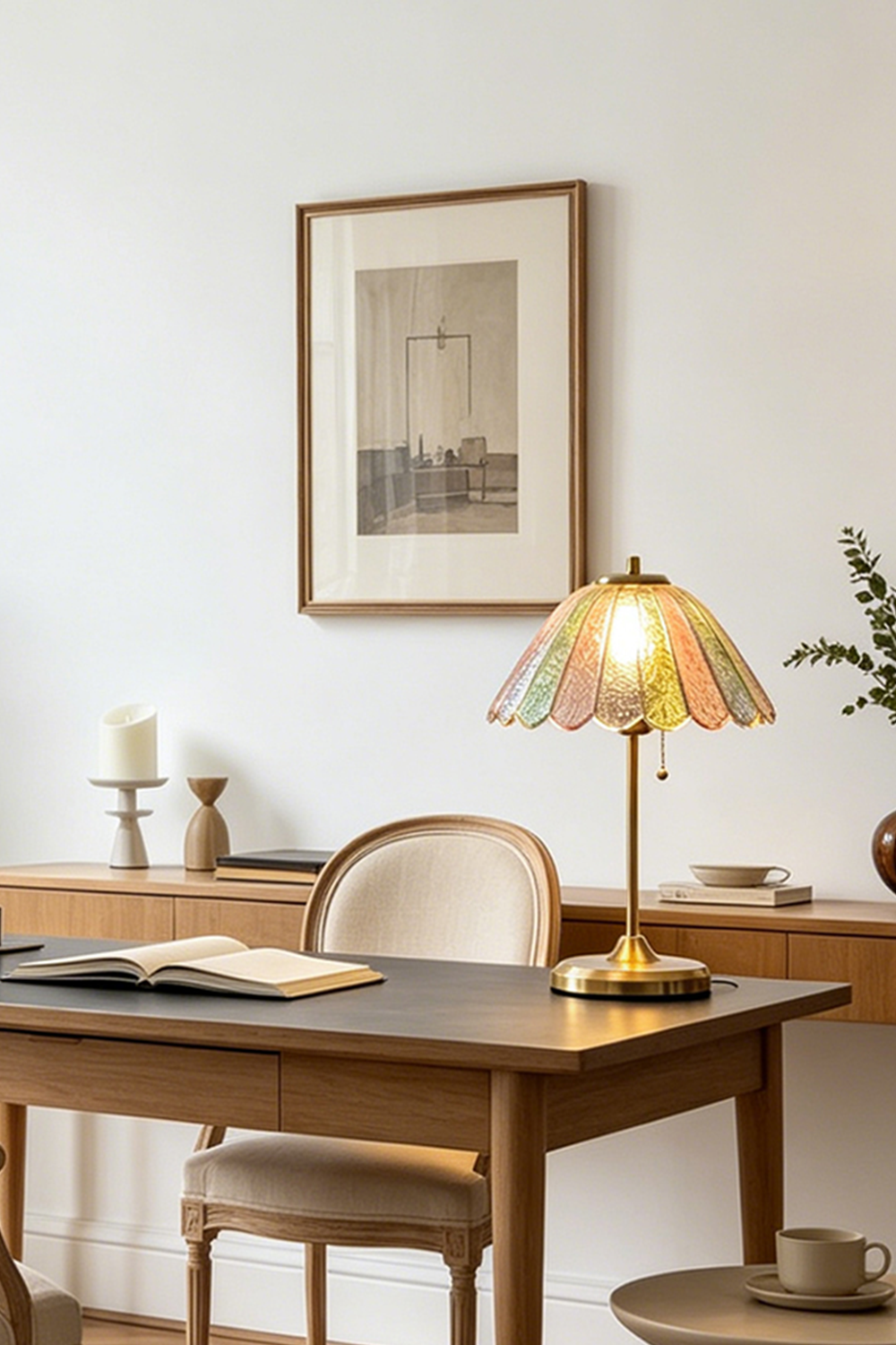 Clara Vintage Pastel Glass Table Lamp