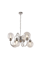 Clear Glass Curved Chandelier