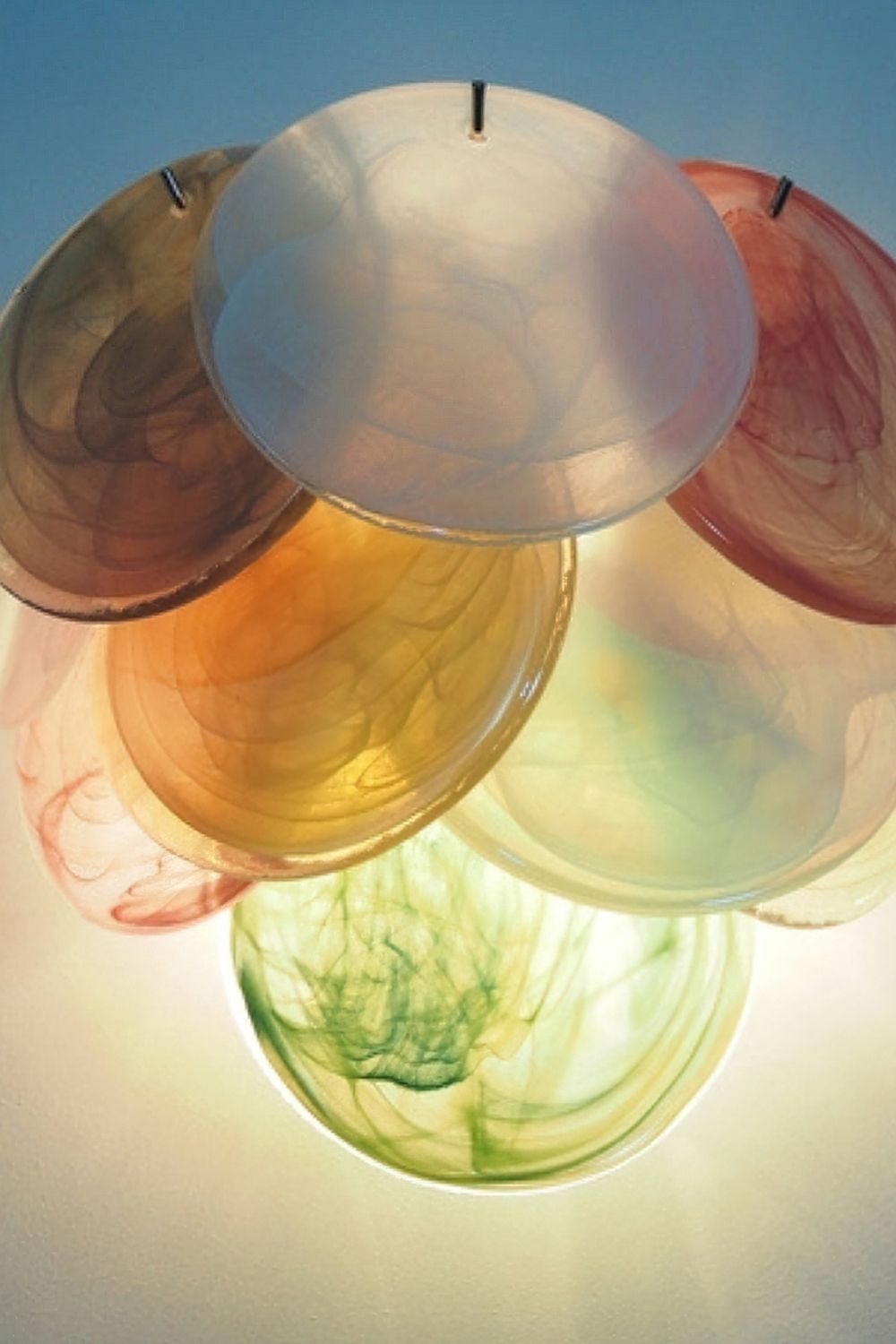 Colorful Art Glass Discs Wall Lamp