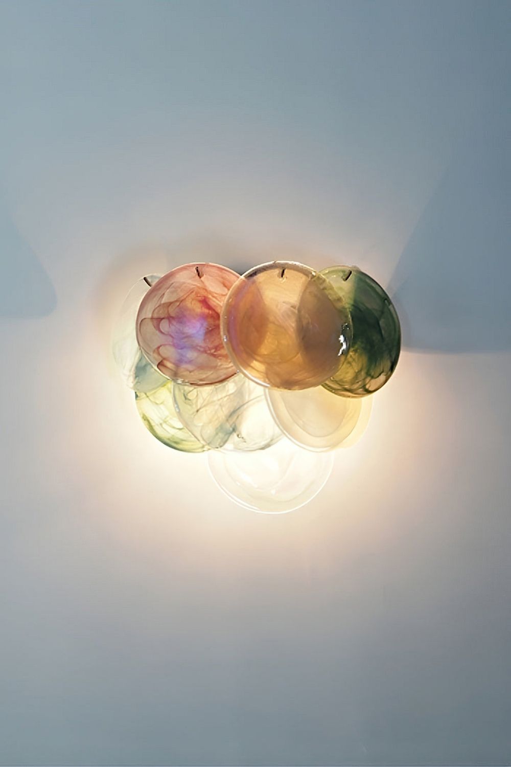Colorful Art Glass Discs Wall Lamp