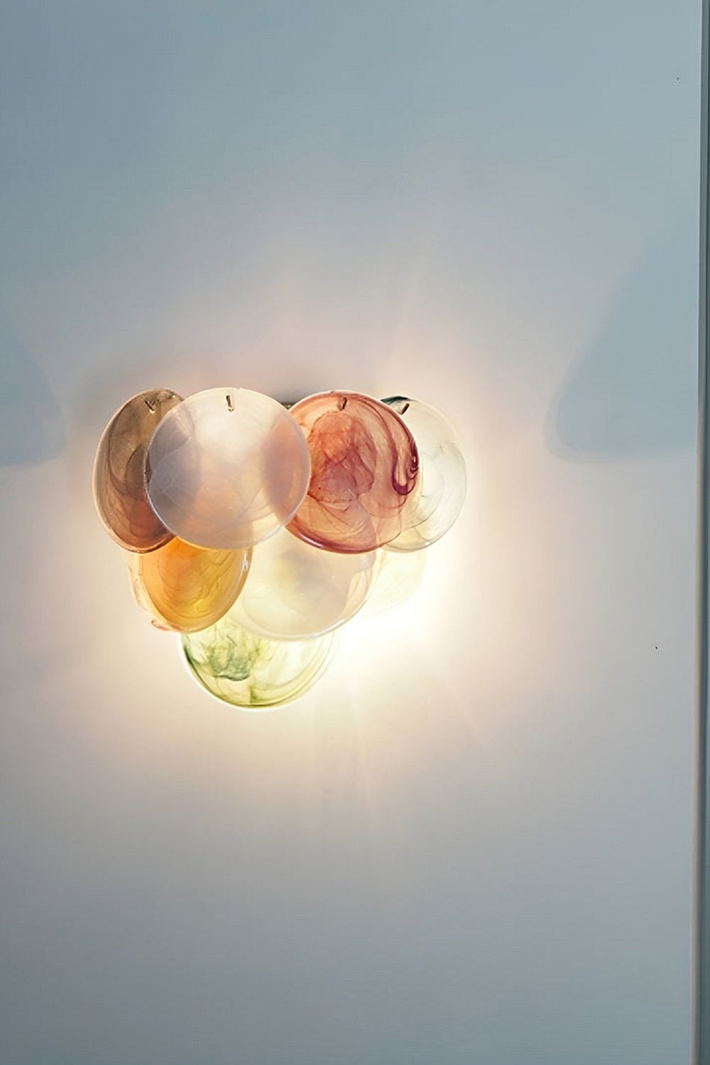 Colorful Art Glass Discs Wall Lamp