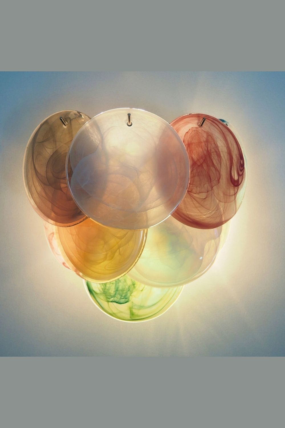 Colorful Art Glass Discs Wall Lamp
