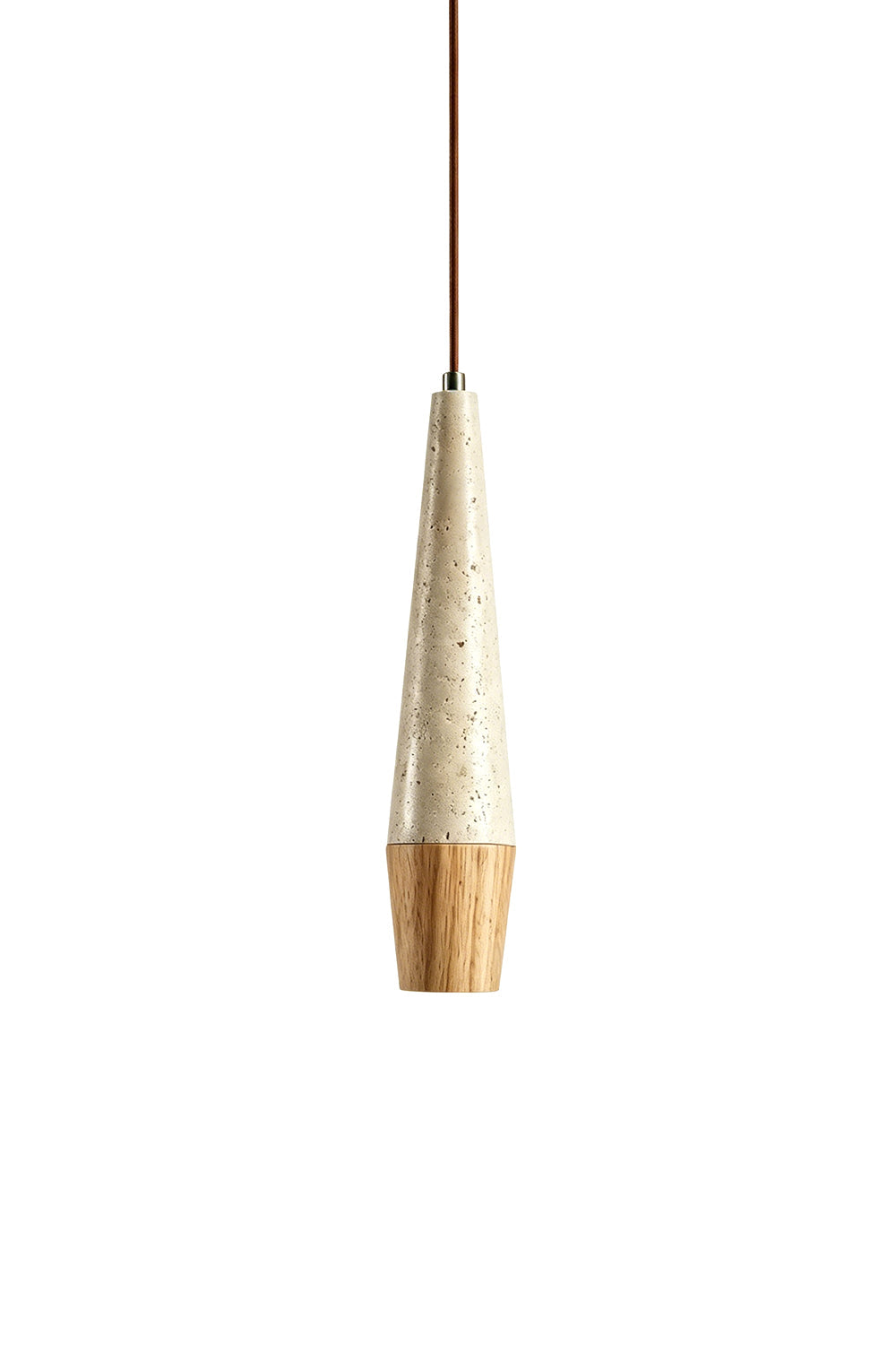 Conical Tiber Travertine Pendant Light