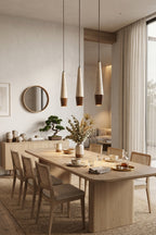 Conical Tiber Travertine Pendant Light