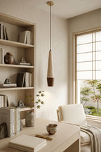 Conical Tiber Travertine Pendant Light