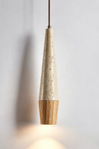 Conical Tiber Travertine Pendant Light