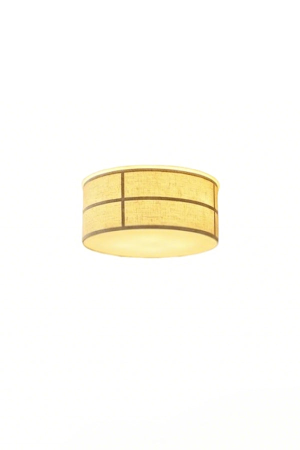 Crosshatch Linen Fabric Flush Mount Ceiling Light