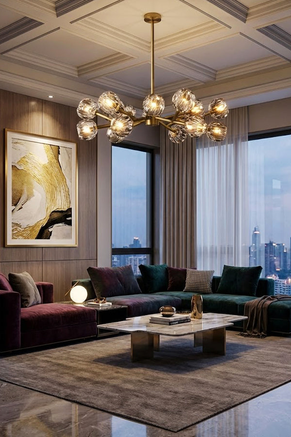 Crystal Ball Round Chandelier