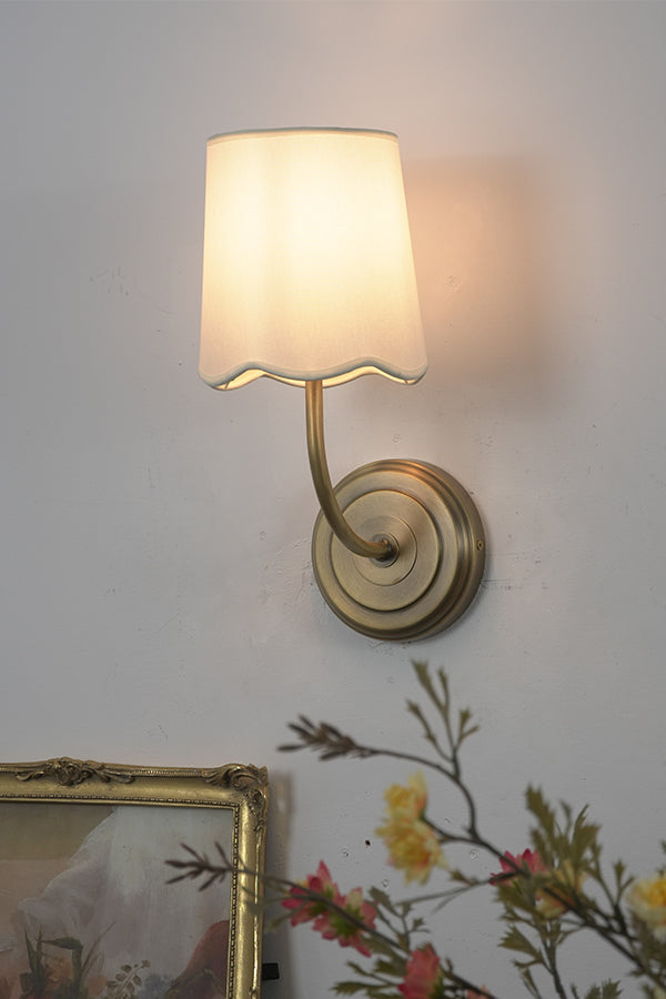Curved Arm Fabric Shade Wall Sconce
