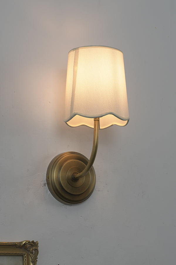Curved Arm Fabric Shade Wall Sconce