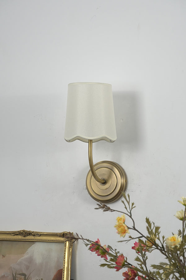 Curved Arm Fabric Shade Wall Sconce