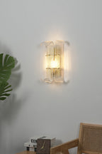 Curved Textured Glass Wall Sconce