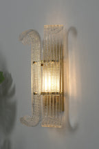 Curved Textured Glass Wall Sconce