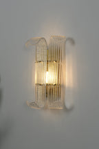 Curved Textured Glass Wall Sconce