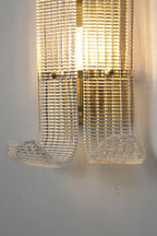 Curved Textured Glass Wall Sconce
