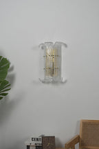 Curved Textured Glass Wall Sconce