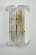 Curved Textured Glass Wall Sconce