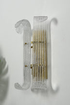 Curved Textured Glass Wall Sconce