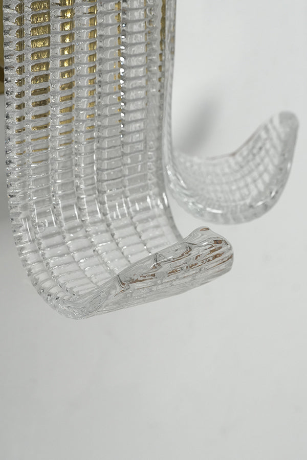 Curved Textured Glass Wall Sconce