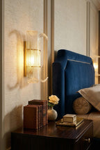 Curved Textured Glass Wall Sconce