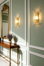 Curved Textured Glass Wall Sconce