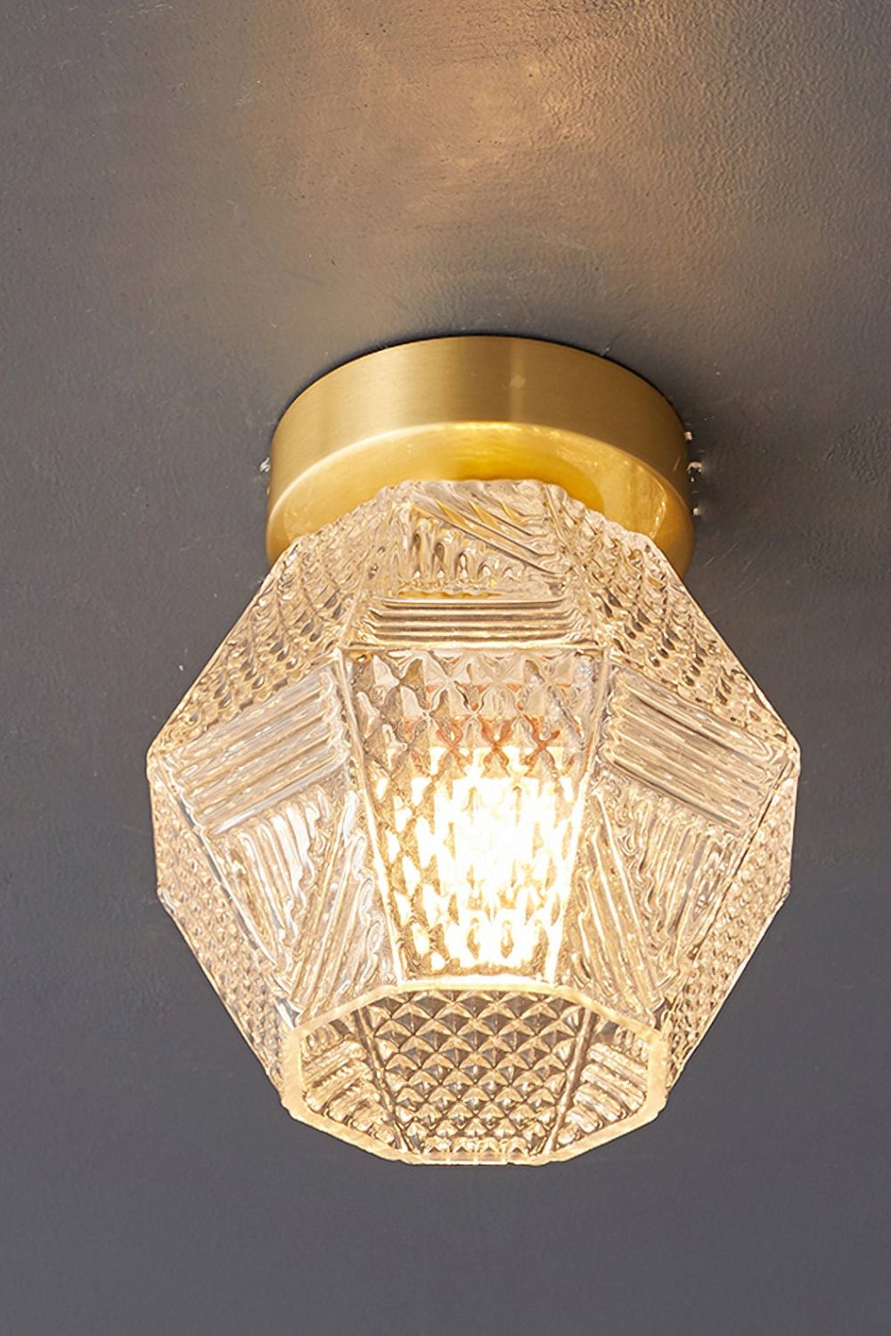 Diamond Cut Art Deco Ceiling Light