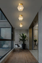 Diamond Cut Art Deco Ceiling Light