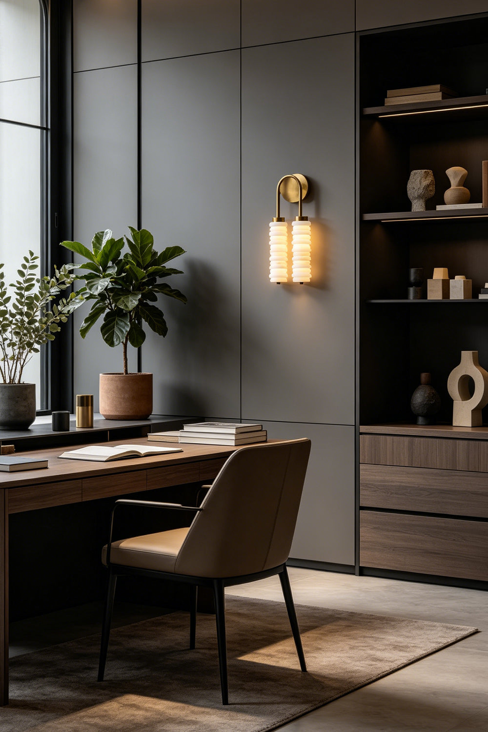 Dual Strata Alabaster Wall Lamp