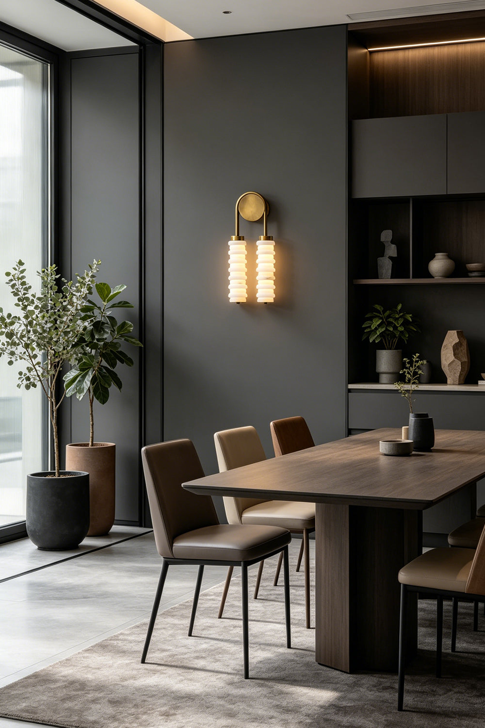 Dual Strata Alabaster Wall Lamp