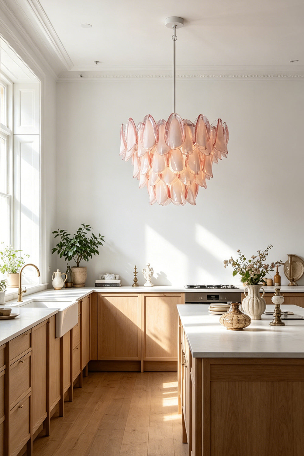 Elysian Bloom Rose Glass Chandelier