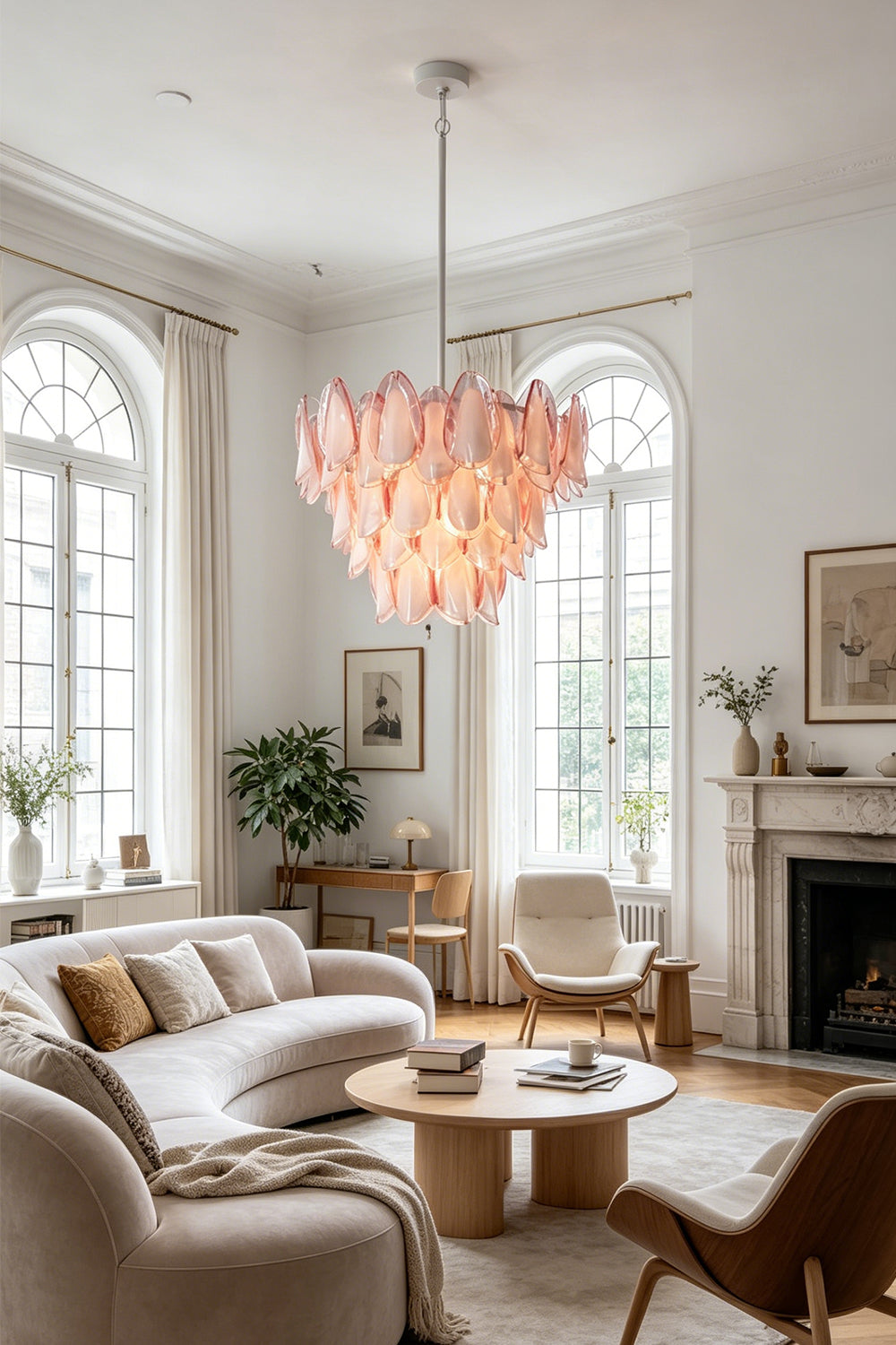Elysian Bloom Rose Glass Chandelier