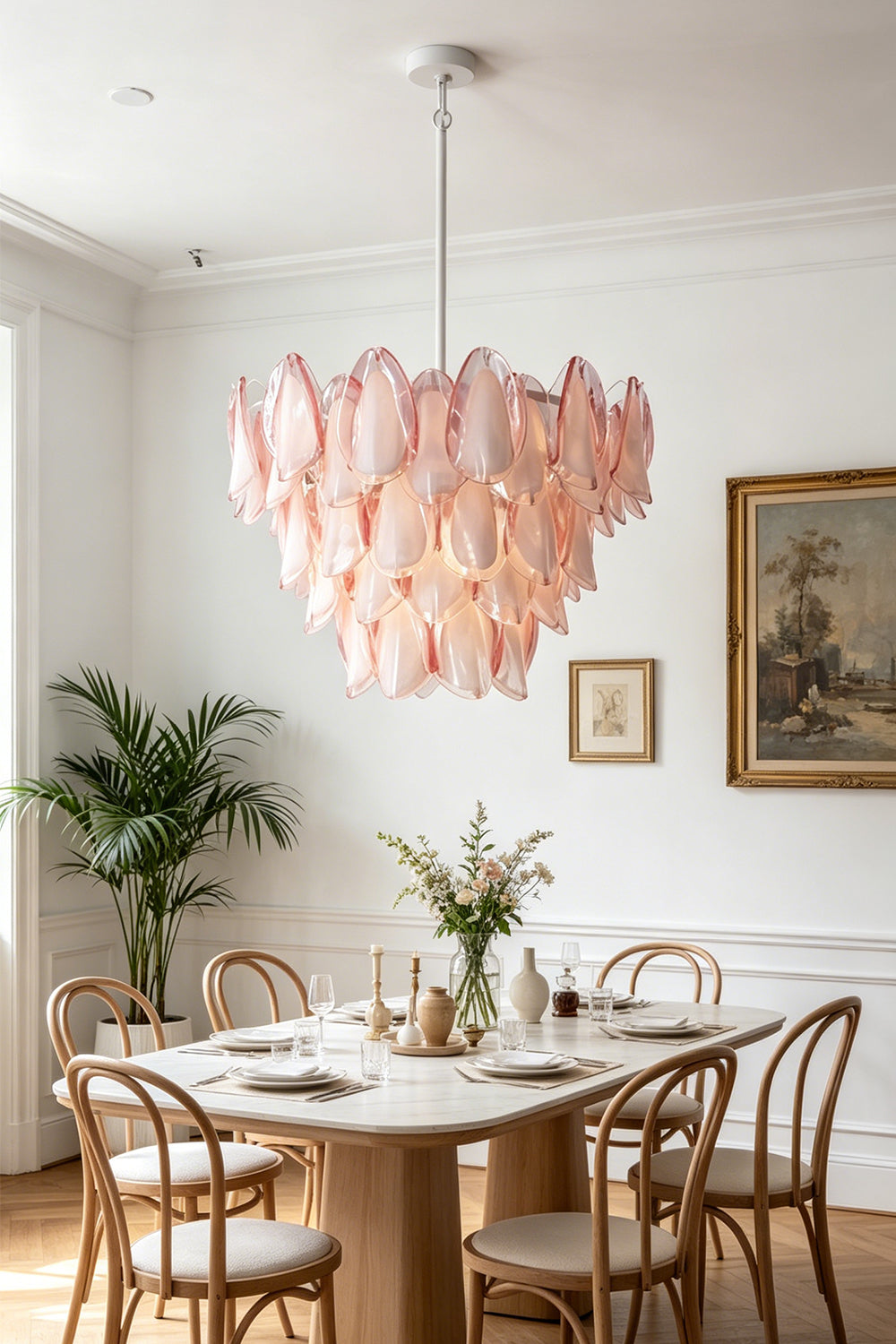 Elysian Bloom Rose Glass Chandelier