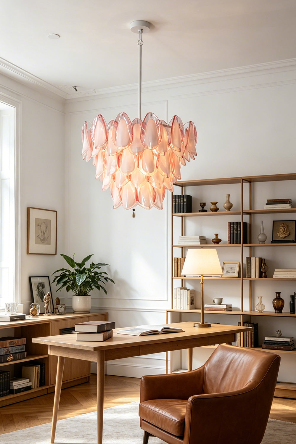 Elysian Bloom Rose Glass Chandelier