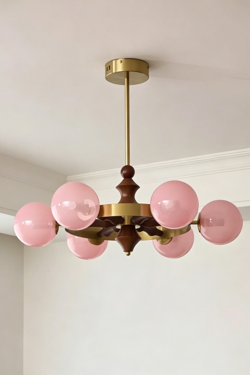 Elysian Circlet Wood & Glass Chandelier