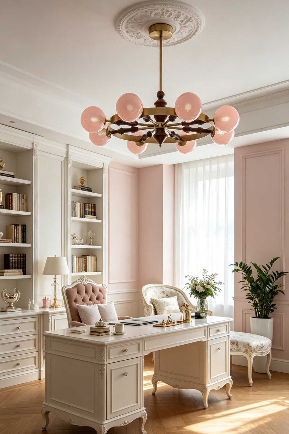 Elysian Circlet Wood & Glass Chandelier