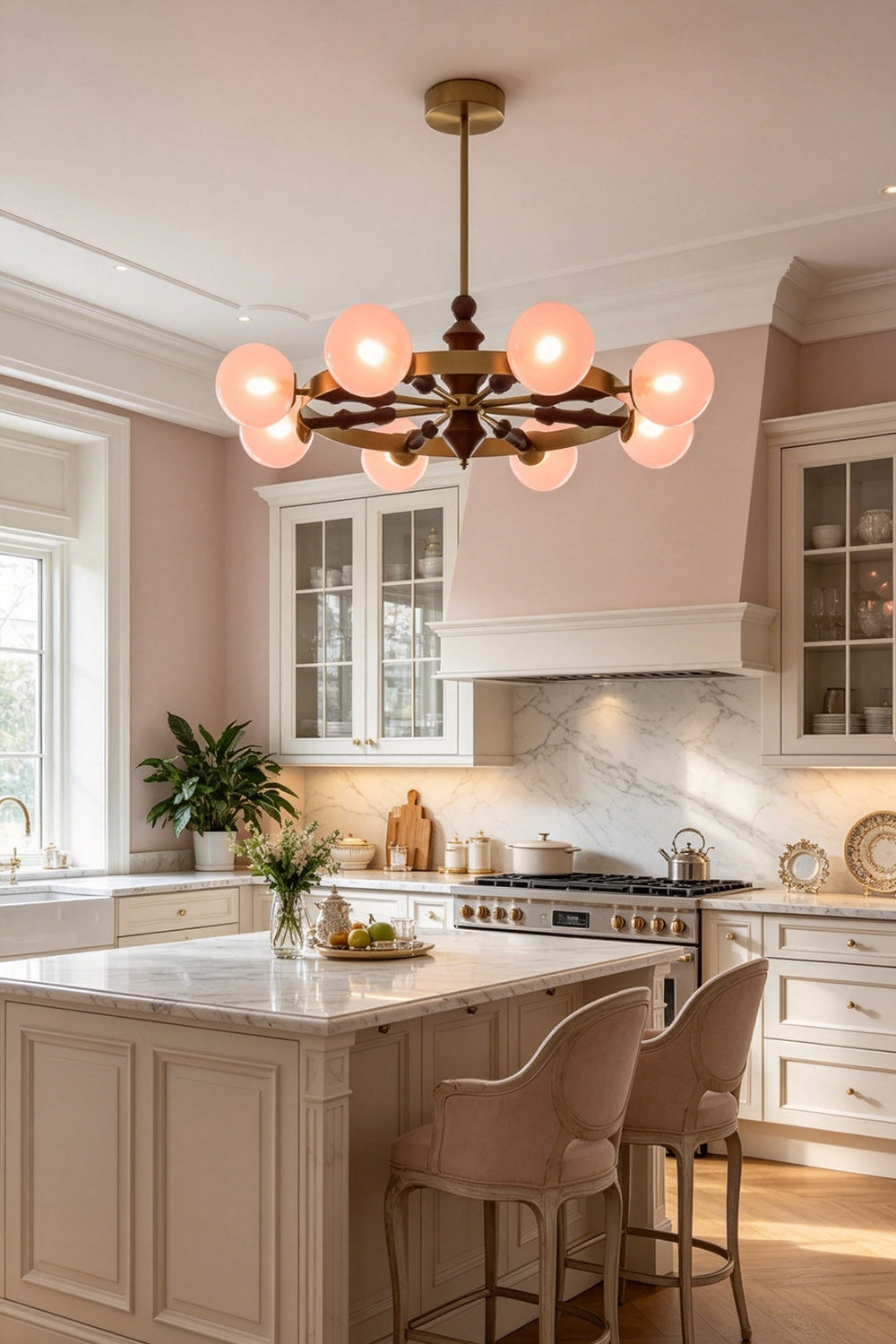 Elysian Circlet Wood & Glass Chandelier
