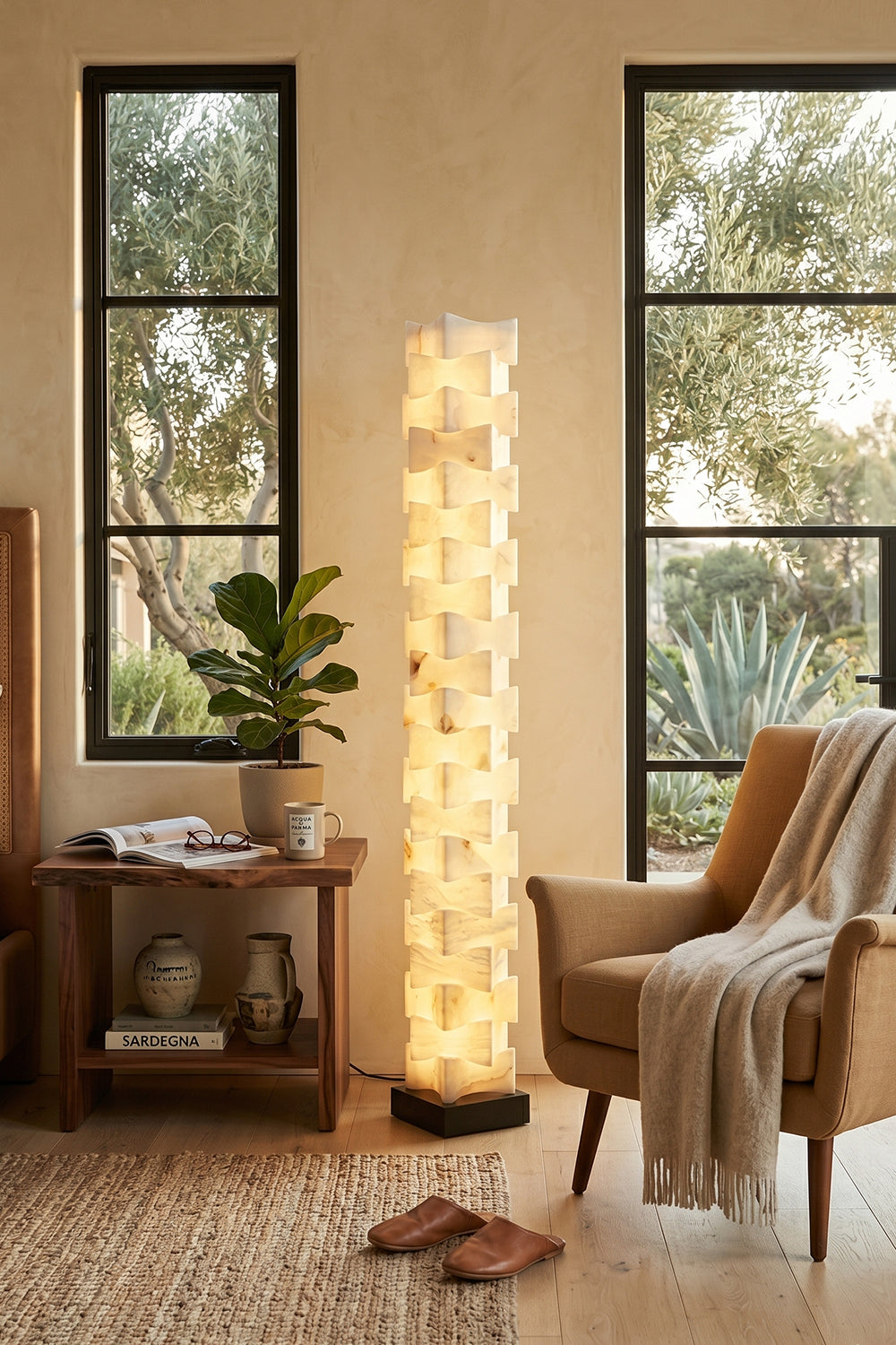 Ethereal Monolith Alabaster Floor Lamp