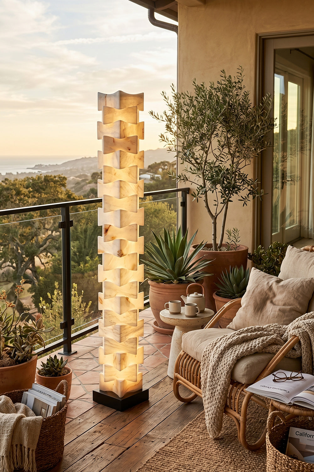 Ethereal Monolith Alabaster Floor Lamp