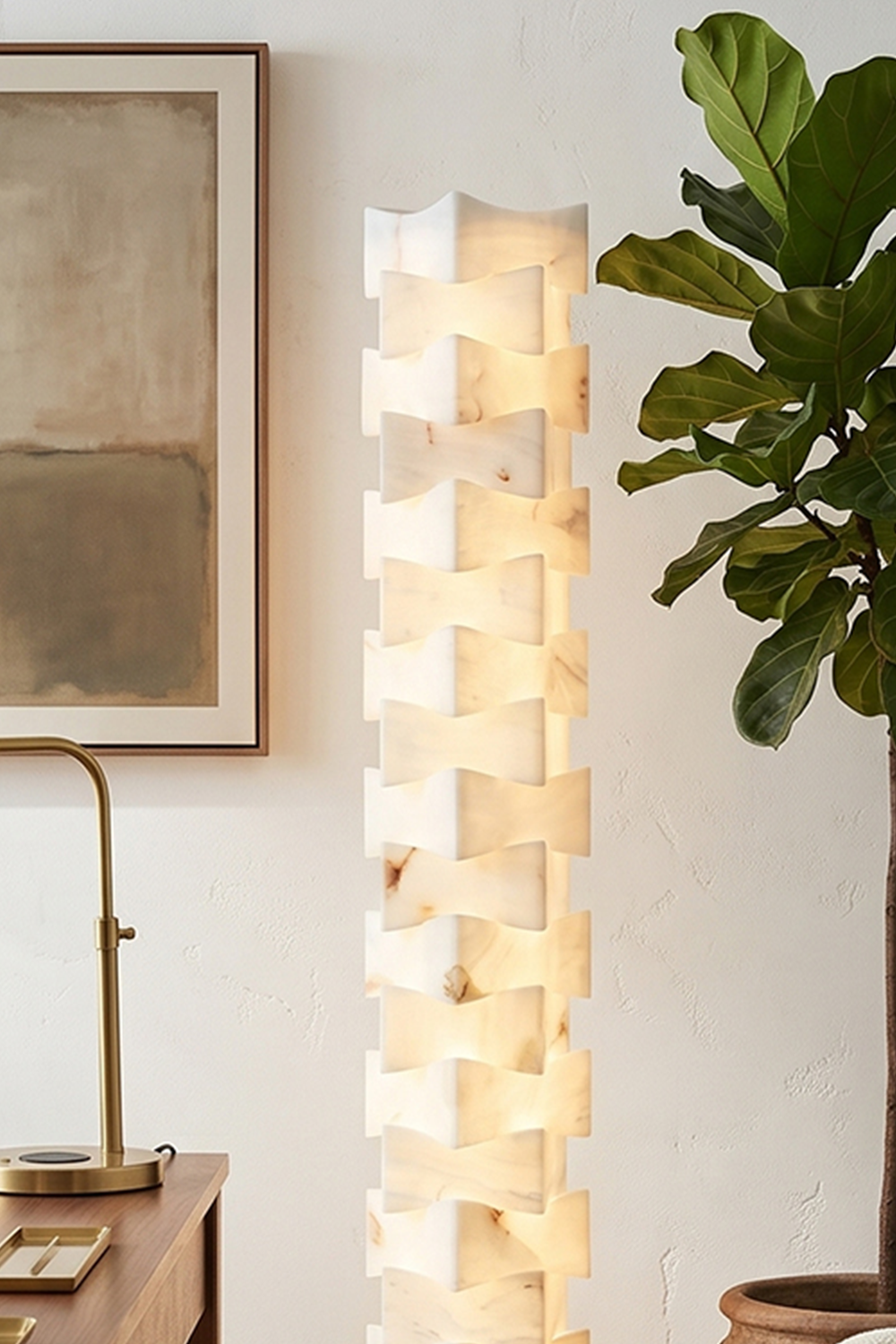 Ethereal Monolith Alabaster Floor Lamp