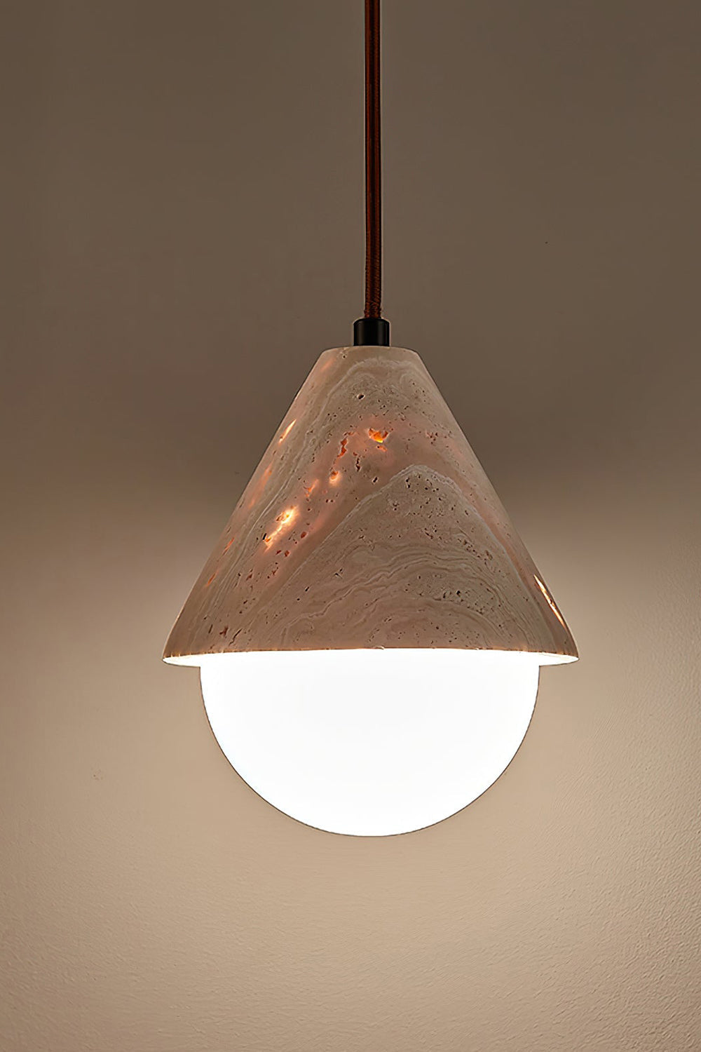 Etruscan Travertine Dome Light