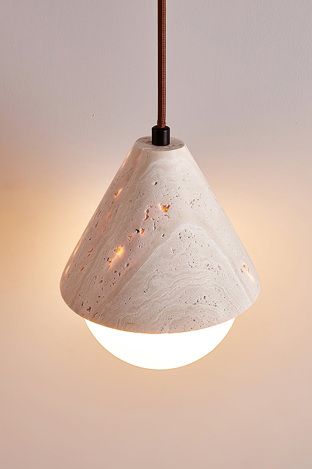 Etruscan Travertine Dome Light