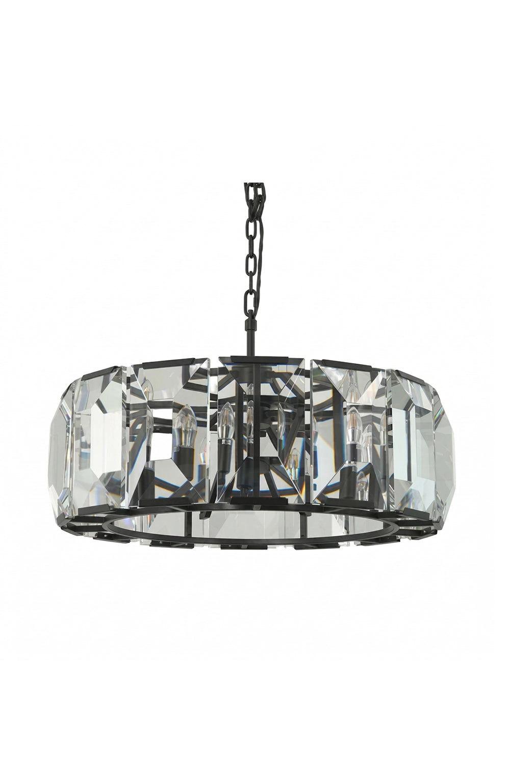 Faceted Crystal Halo Chandelier